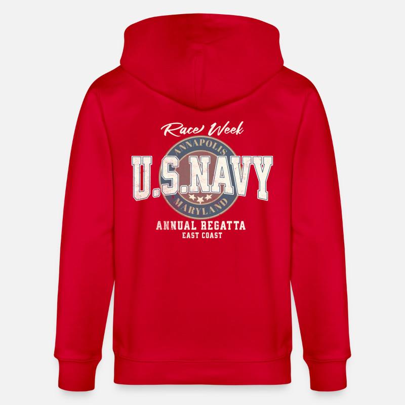 Design U.S. Navy Annapolis Regatta - Veste à capuche bio CULTIVATOR Stanley/Stella Unisexe - rouge