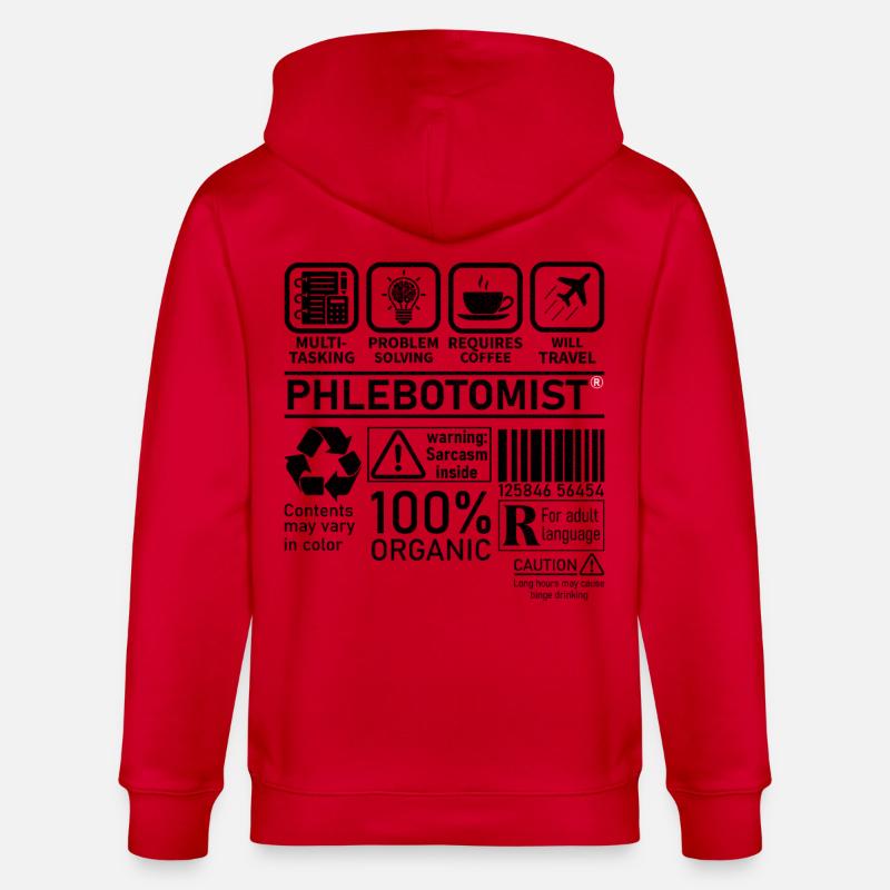 Phlebotomist multi tasking problem solving - Stanley/Stella CULTIVATOR  Unisex Organic Hooded Jacket - red