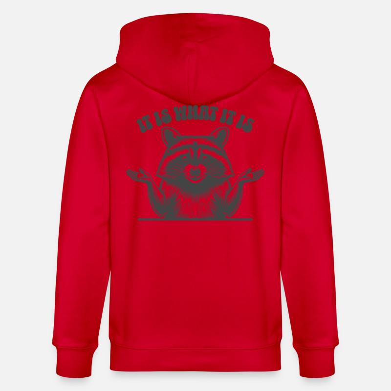 Raccoon - C’est ce que c’est - Veste à capuche bio CULTIVATOR Stanley/Stella Unisexe - rouge