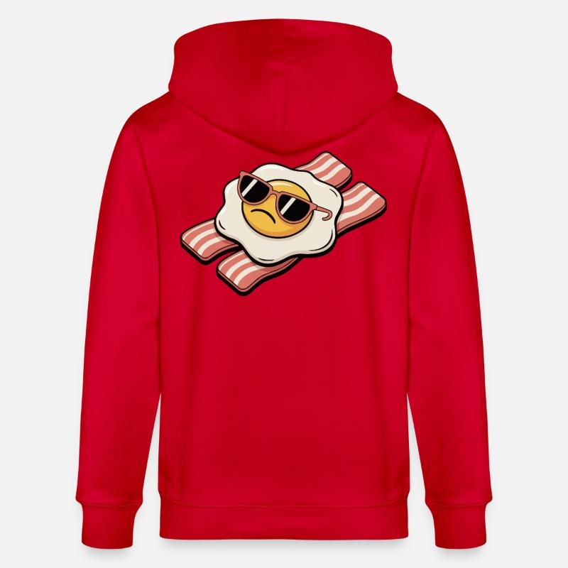 Bacon and egg - Breakfast Breakdown - Stanley/Stella Unisex Bio-Kapuzenjacke CULTIVATOR  - Rot