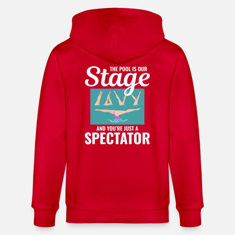 Zuschauer am Pool, Illustration, Synchronschwimmen - Stanley/Stella Unisex Bio-Kapuzenjacke CULTIVATOR - Rot