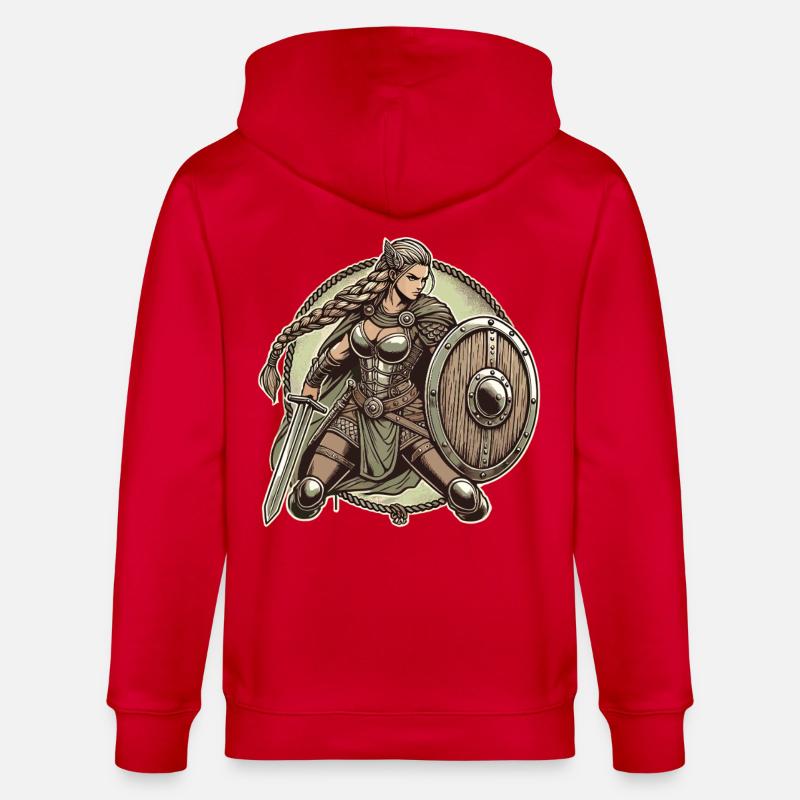 Guerrier avec bouclier et épée - Veste à capuche bio CULTIVATOR Stanley/Stella Unisexe - rouge