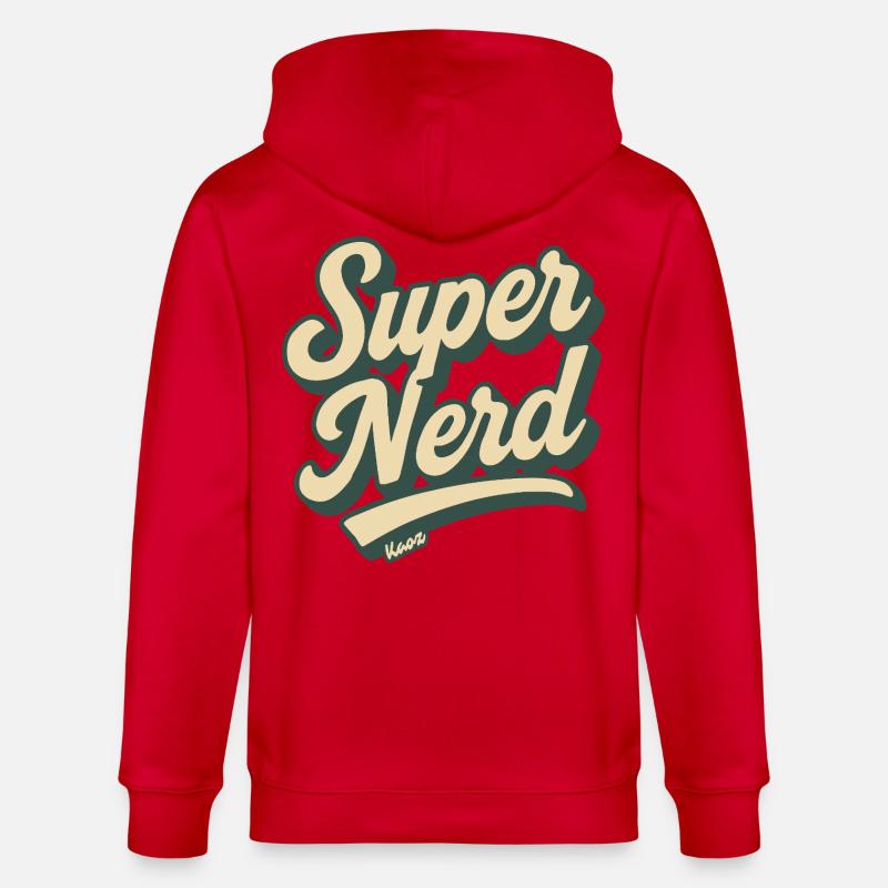 Super Nerd Retro Script - Veste à capuche bio CULTIVATOR Stanley/Stella Unisexe - rouge