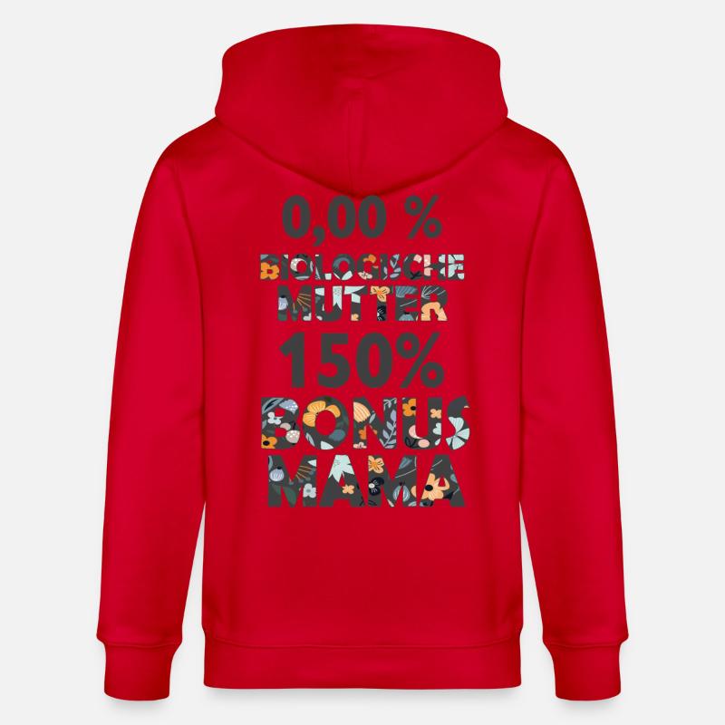 Bonus Mama Mutter Stiefmama Stiefmutter Geschenk - Stanley/Stella Unisex Bio-Kapuzenjacke CULTIVATOR  - Rot