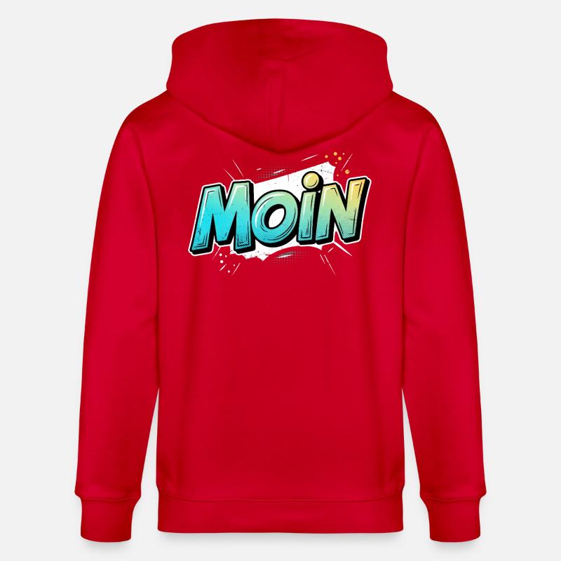 Comic Pop Art Moin Design - Stanley/Stella Unisex Bio-Kapuzenjacke CULTIVATOR - Rot
