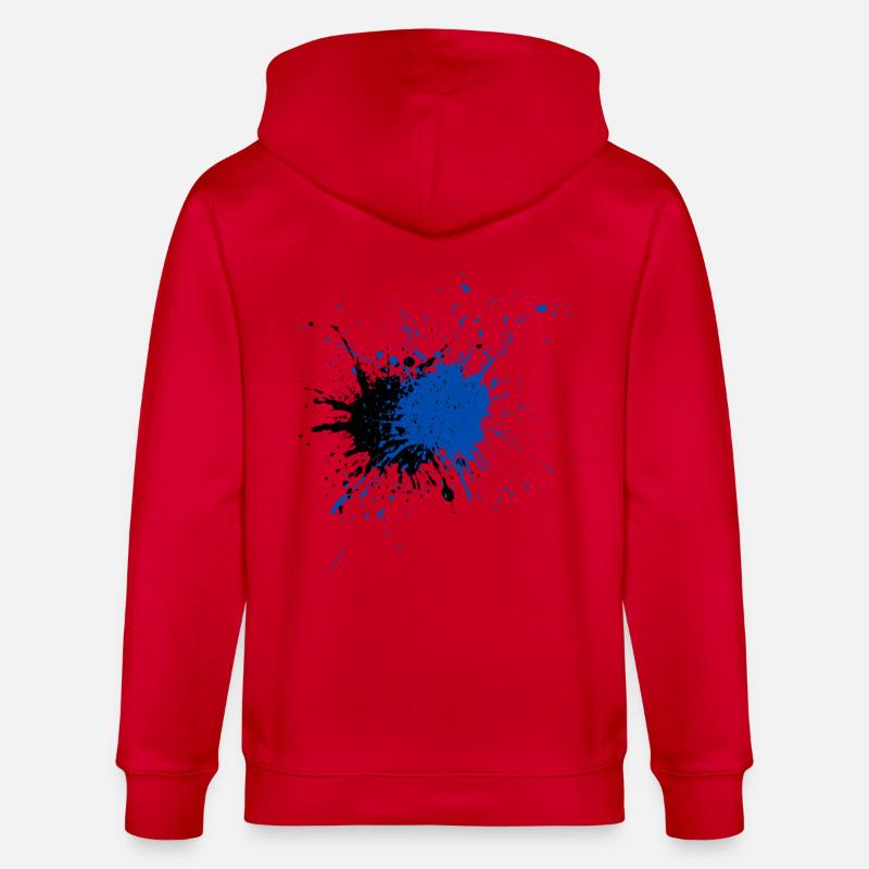 Impression créative d’éclaboussures de peinture bleue - Veste à capuche bio CULTIVATOR Stanley/Stella Unisexe - rouge