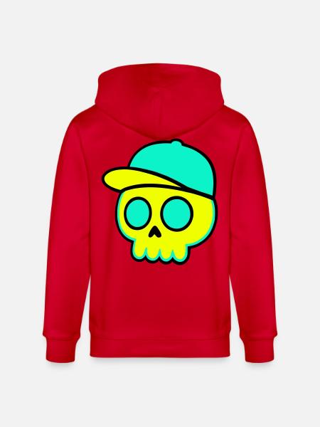 Neon Schädel Cap Streetwear - Stanley/Stella Unisex Bio-Kapuzenjacke CULTIVATOR  - Rot
