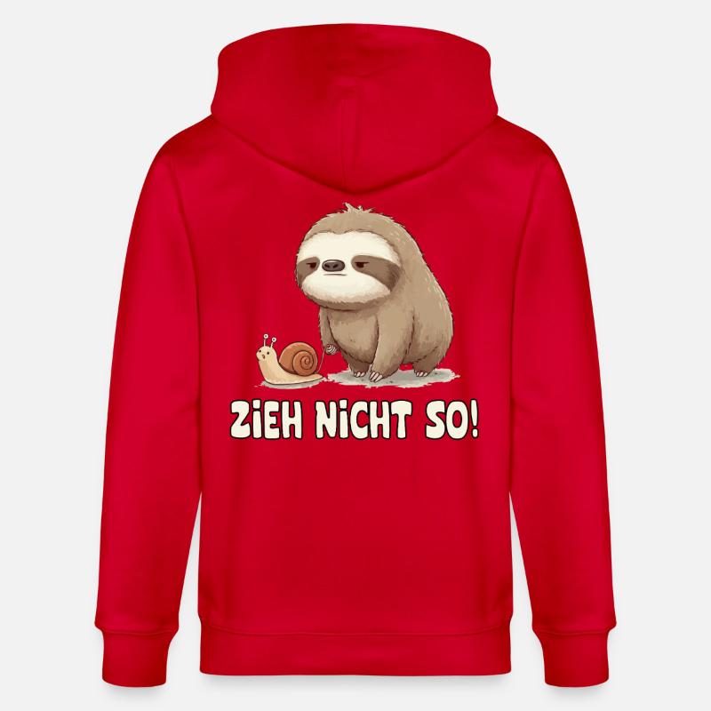 Pull Not So Sloth Cartoon - Veste à capuche bio CULTIVATOR Stanley/Stella Unisexe - rouge