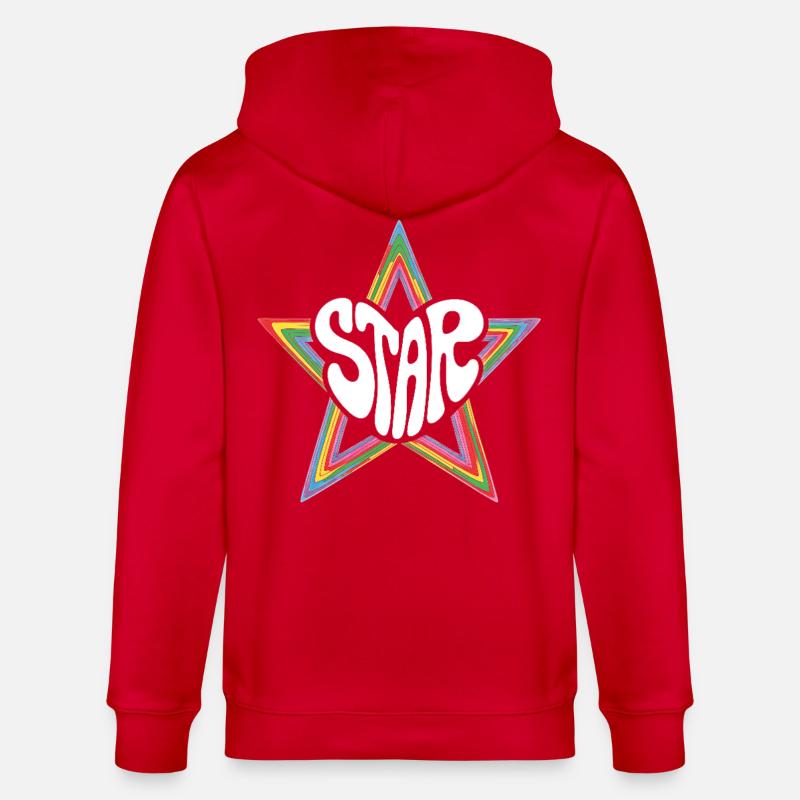 Star de l’espace Arc-en-ciel psychédélique - Veste à capuche bio CULTIVATOR Stanley/Stella Unisexe - rouge