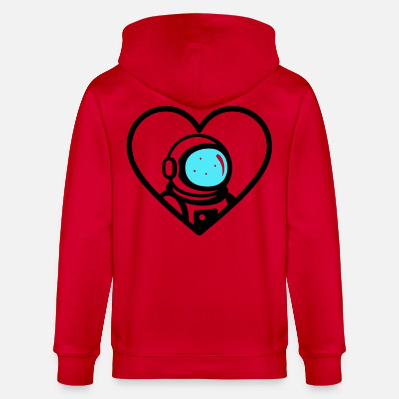 Astronaut Heart Space Cosmo Helm - Stanley/Stella Unisex Bio-Kapuzenjacke CULTIVATOR  - Rot