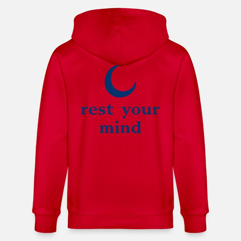 Rest Your Mind Mond Achtsamkeit Statement - Stanley/Stella Unisex Bio-Kapuzenjacke CULTIVATOR - Rot