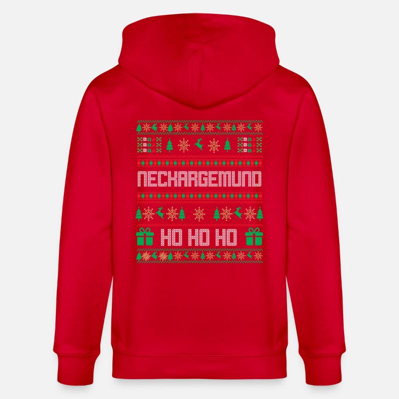 Pull de Noël Neckargemünd - Veste à capuche bio CULTIVATOR Stanley/Stella Unisexe - rouge