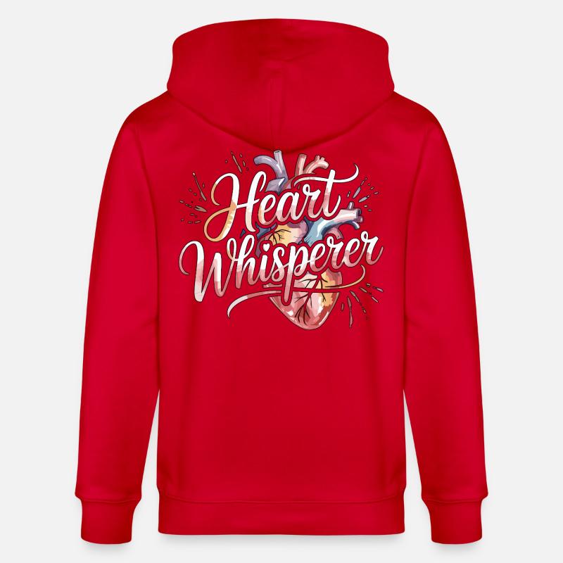 Cardiac Tech Heart Whisperer Pacemaker Technician - Stanley/Stella CULTIVATOR  Unisex Organic Hooded Jacket - red