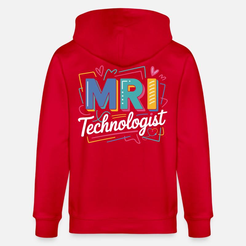 MRI Technologist Farbexplosion - Stanley/Stella Unisex Bio-Kapuzenjacke CULTIVATOR  - Rot