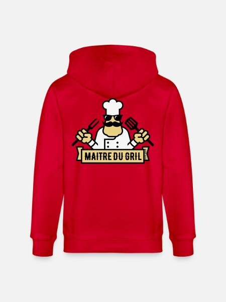 Grill Master (Grill / BBQ / BBQ / 3C) - Stanley/Stella CULTIVATOR Unisex Organic Hooded Jacket - red