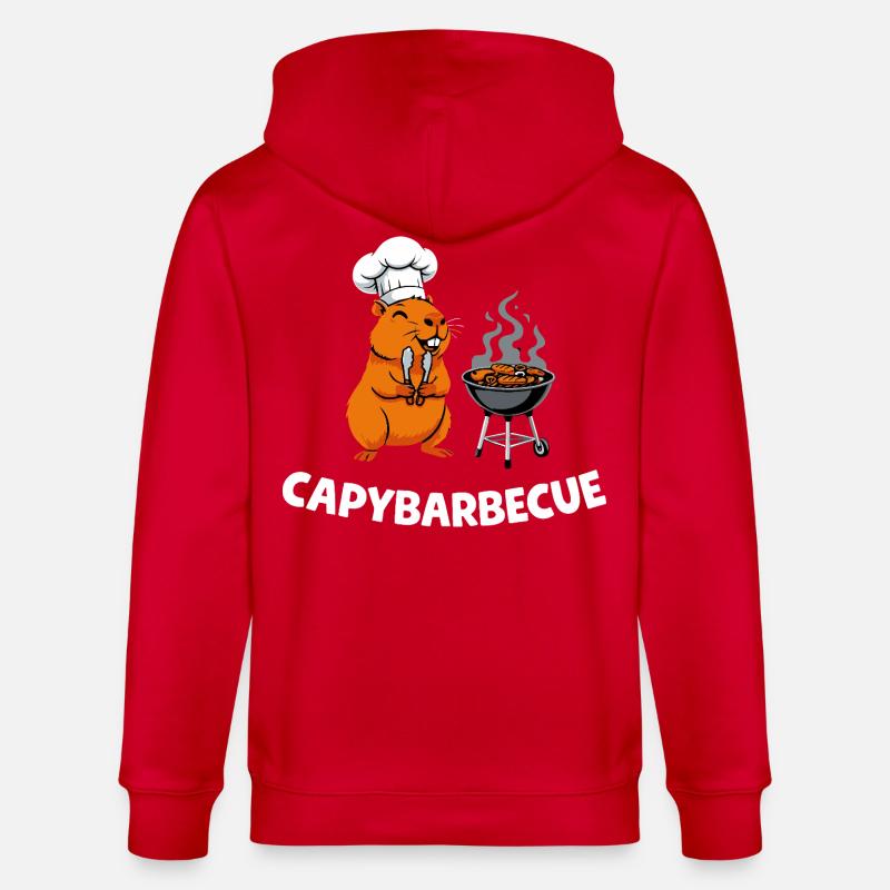 Chef Maître du Grill Capybara - Veste à capuche bio CULTIVATOR Stanley/Stella Unisexe - rouge