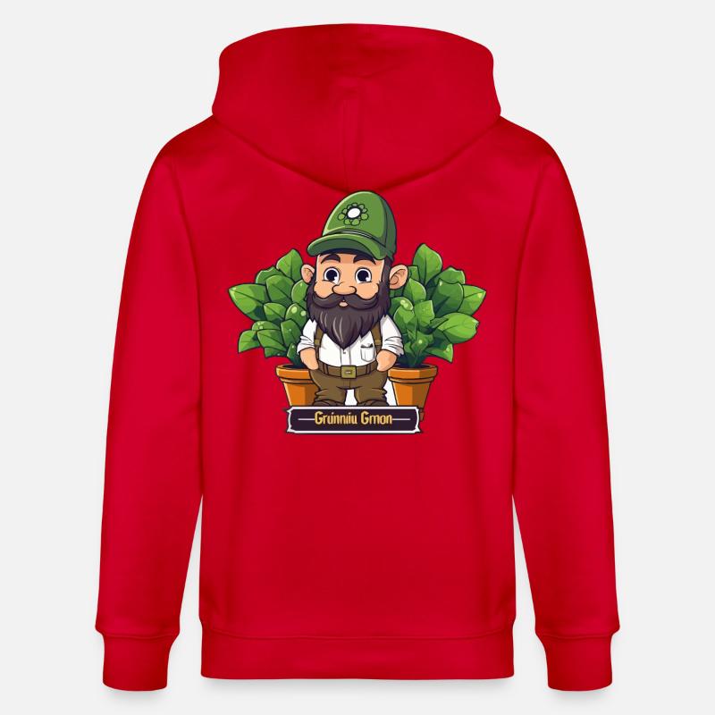Bande dessinée Gnome Jardinier Vert - Veste à capuche bio CULTIVATOR Stanley/Stella Unisexe - rouge