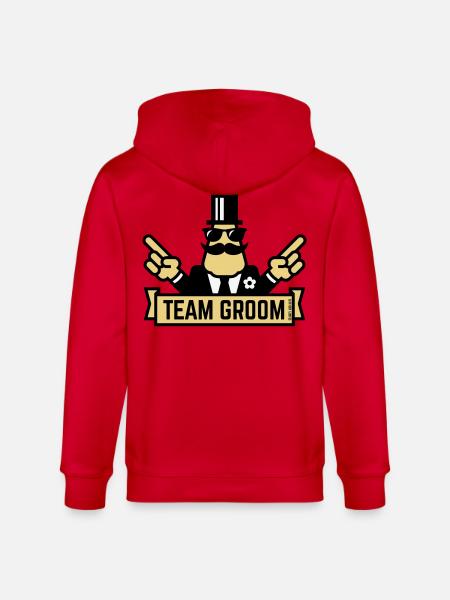 Team Groom (Pointing Stag Night Bachelor Party 3C) - Stanley/Stella CULTIVATOR  Unisex Organic Hooded Jacket - red