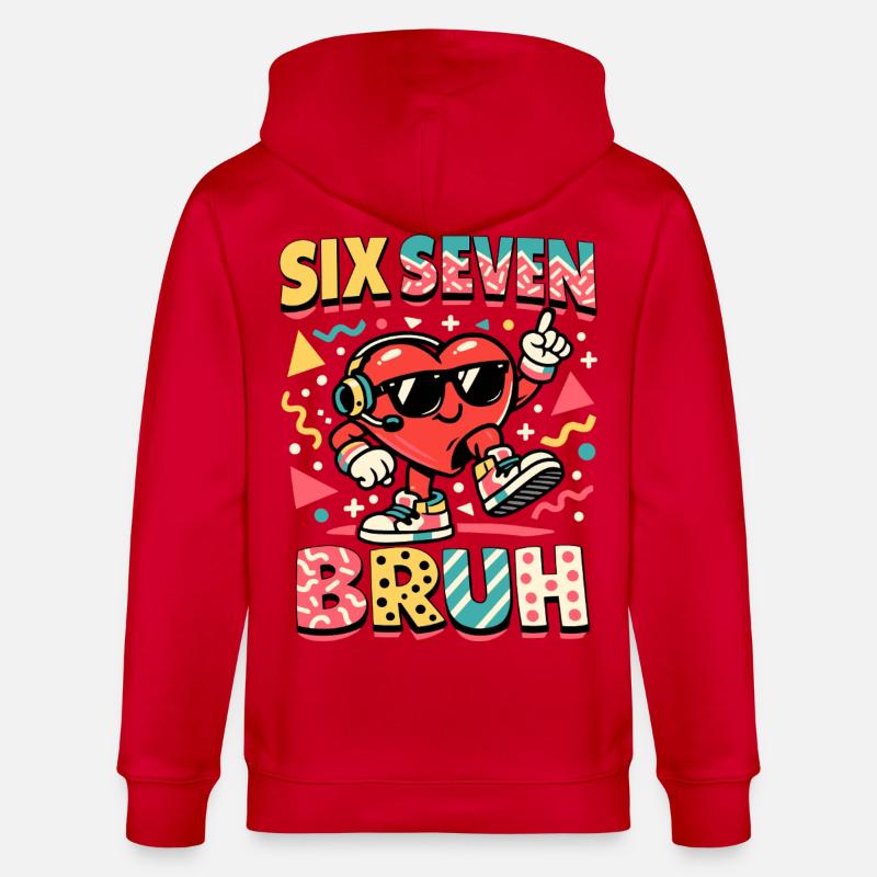 67 Six Seven Meme Cool Saint-Valentin - Veste à capuche bio CULTIVATOR Stanley/Stella Unisexe - rouge