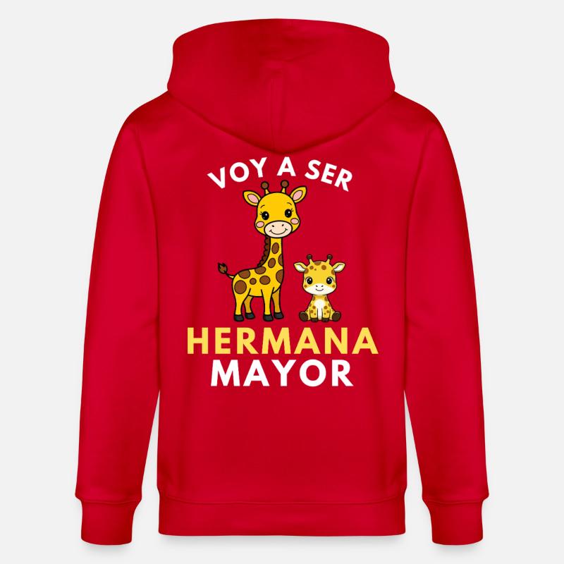 Ich werde eine große Schwester - Stanley/Stella Unisex Bio-Kapuzenjacke CULTIVATOR - Rot