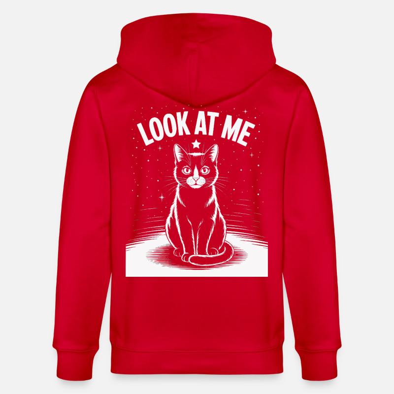 Regarde-moi - Ciel étoilé de chat - Veste à capuche bio CULTIVATOR Stanley/Stella Unisexe - rouge