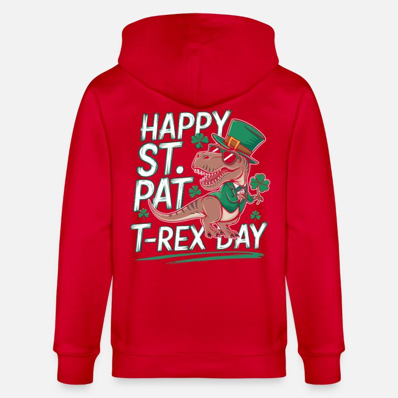 Chapeau de T-Rex de Saint-Patrick - Veste à capuche bio CULTIVATOR Stanley/Stella Unisexe - rouge