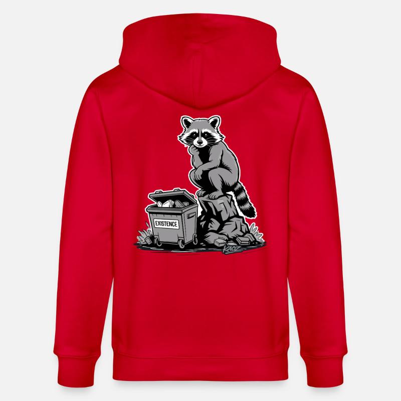 Existenz Waschbärmüllcontainer - Stanley/Stella Unisex Bio-Kapuzenjacke CULTIVATOR  - Rot