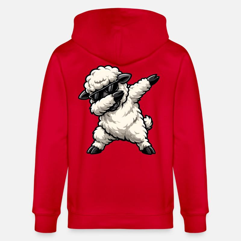 Dabbing Schaf - Stanley/Stella Unisex Bio-Kapuzenjacke CULTIVATOR  - Rot