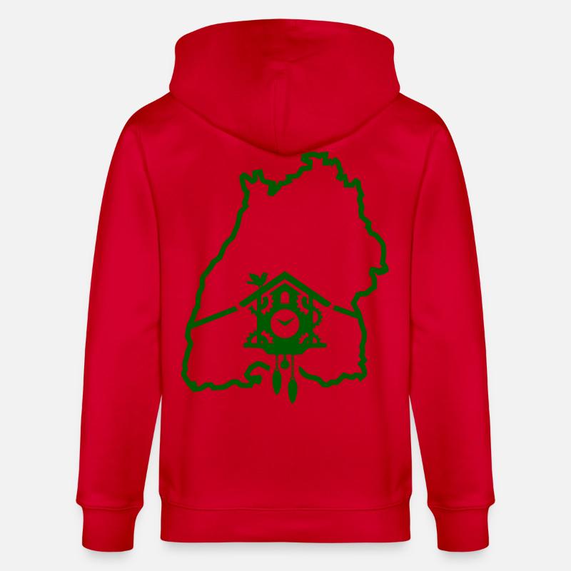 Période de Ländle : Silhouette du Bade-Wurtemberg - Veste à capuche bio CULTIVATOR Stanley/Stella Unisexe - rouge