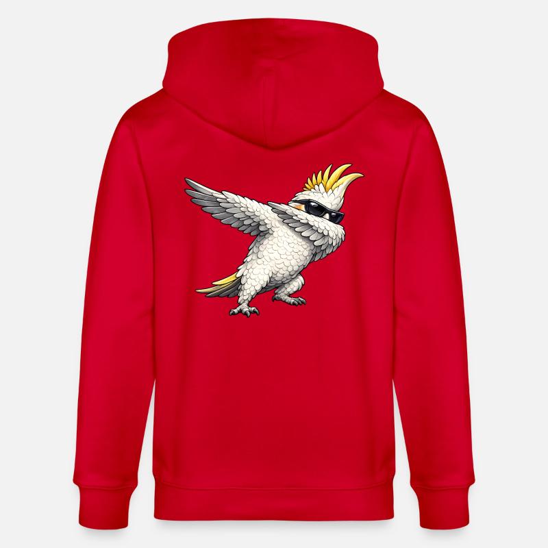 Calopsitte en train de s’appucher - Veste à capuche bio CULTIVATOR Stanley/Stella Unisexe - rouge