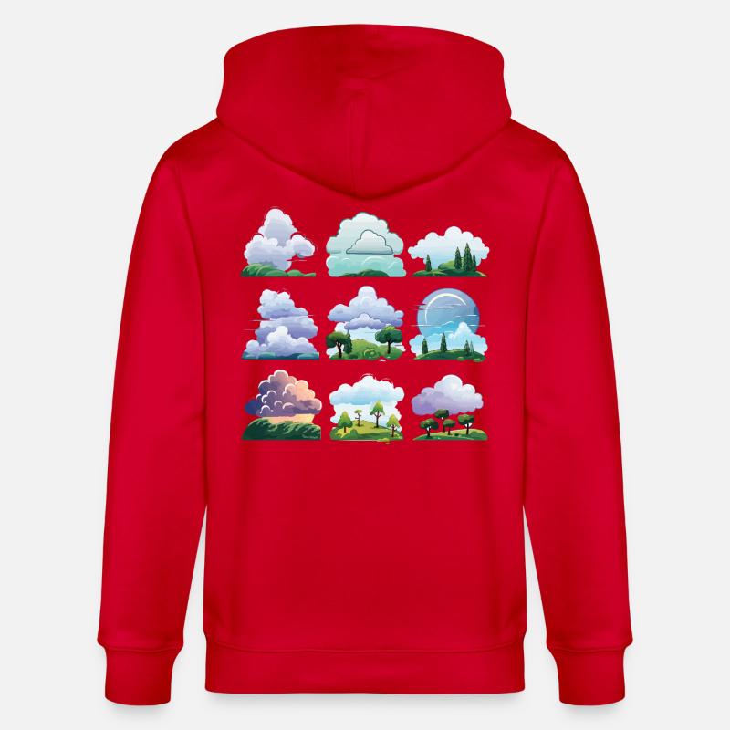 Ensemble de dessins animés Cloudscapes - Veste à capuche bio CULTIVATOR Stanley/Stella Unisexe - rouge