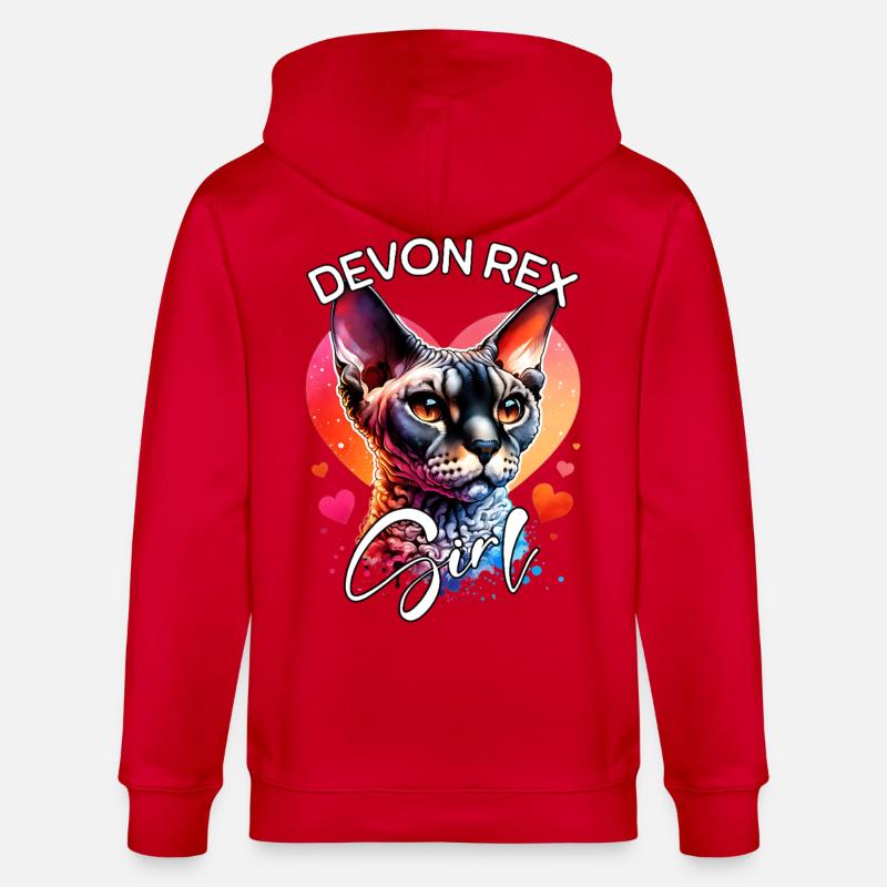 Devon Rex Fille Devon Rex - Veste à capuche bio CULTIVATOR Stanley/Stella Unisexe - rouge