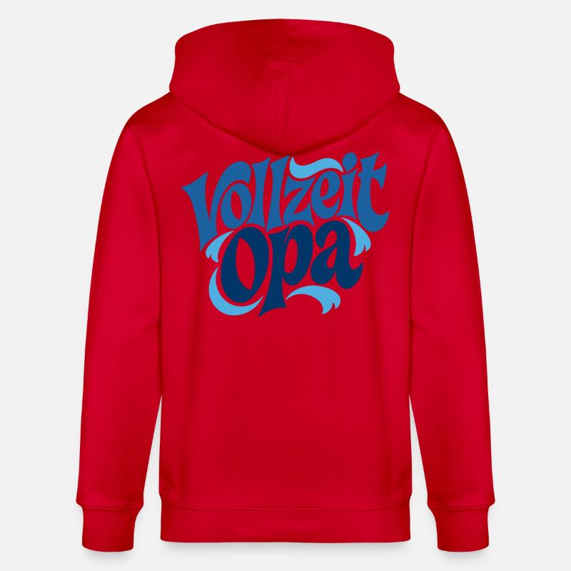 Vollzeit Opa | Großmutter Geschenk - Stanley/Stella Unisex Bio-Kapuzenjacke CULTIVATOR - Rot