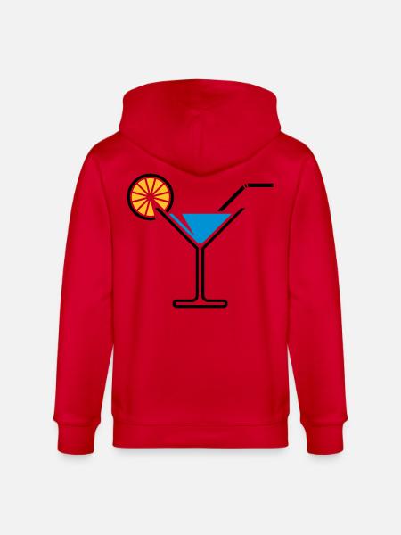 Cocktail / Cocktail Glass / Martini + (Light Blue) - Stanley/Stella CULTIVATOR Unisex Organic Hooded Jacket - red