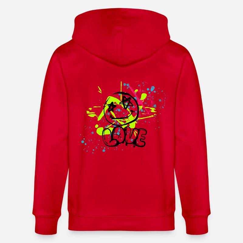 Chaos de néons et éclaboussures - Veste à capuche bio CULTIVATOR Stanley/Stella Unisexe - rouge