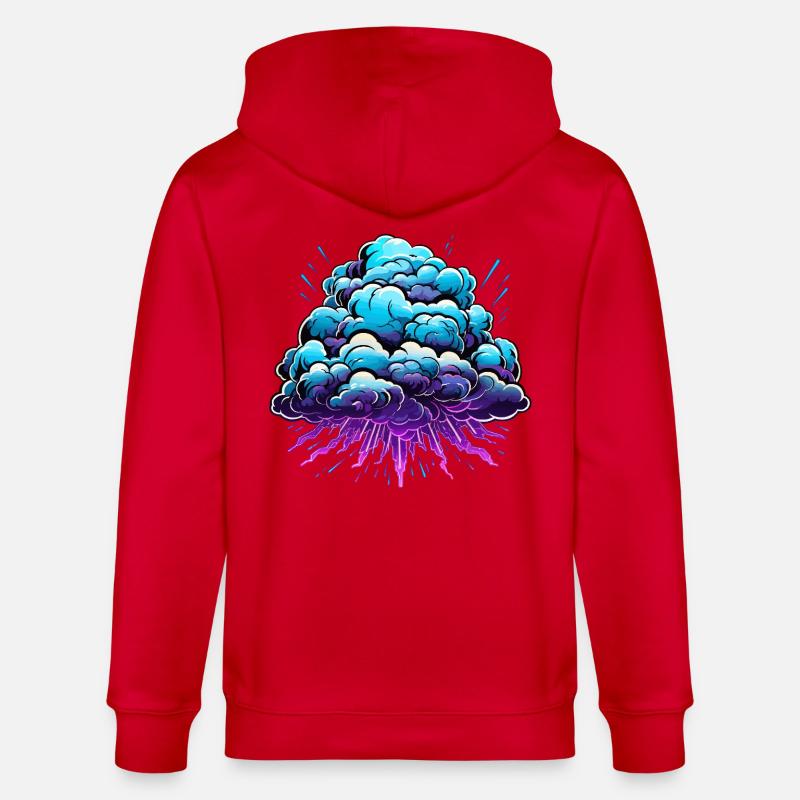 Blue Cloud Pop Explosion de néon - Veste à capuche bio CULTIVATOR Stanley/Stella Unisexe - rouge