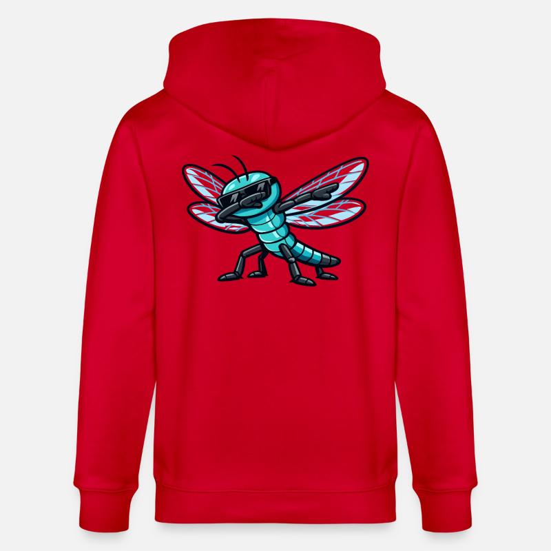 Dab de la Libellule - Veste à capuche bio CULTIVATOR Stanley/Stella Unisexe - rouge
