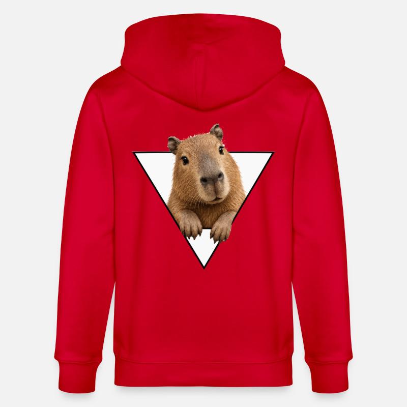 Kapybara dans le Triangle - Veste à capuche bio CULTIVATOR Stanley/Stella Unisexe - rouge