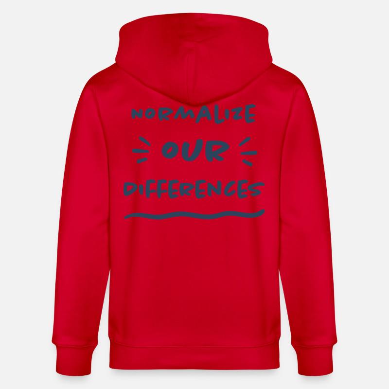 Normalize our Differences - Inclusion - Stanley/Stella CULTIVATOR Unisex Organic Hooded Jacket - red
