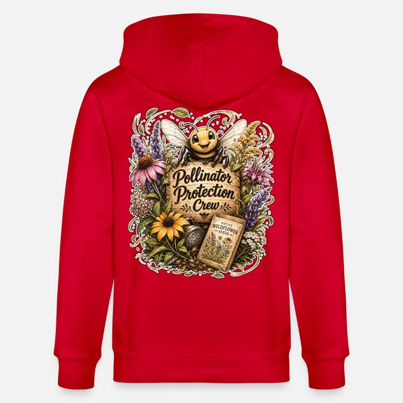 Équipe de protection des pollinisateurs - Veste à capuche bio CULTIVATOR Stanley/Stella Unisexe - rouge