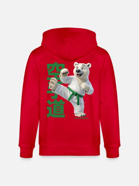 Karate Eisbär - Stanley/Stella Unisex Bio-Kapuzenjacke CULTIVATOR - Rot