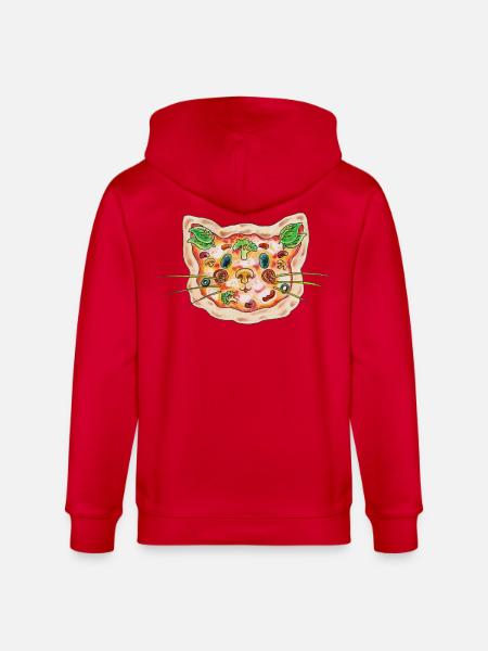 Pizza Katze - Stanley/Stella Unisex Bio-Kapuzenjacke CULTIVATOR - Rot