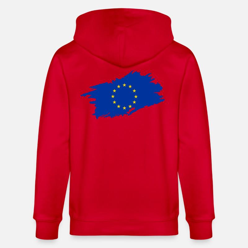 Drapeau de l’Union européenne - Veste à capuche bio CULTIVATOR Stanley/Stella Unisexe - rouge