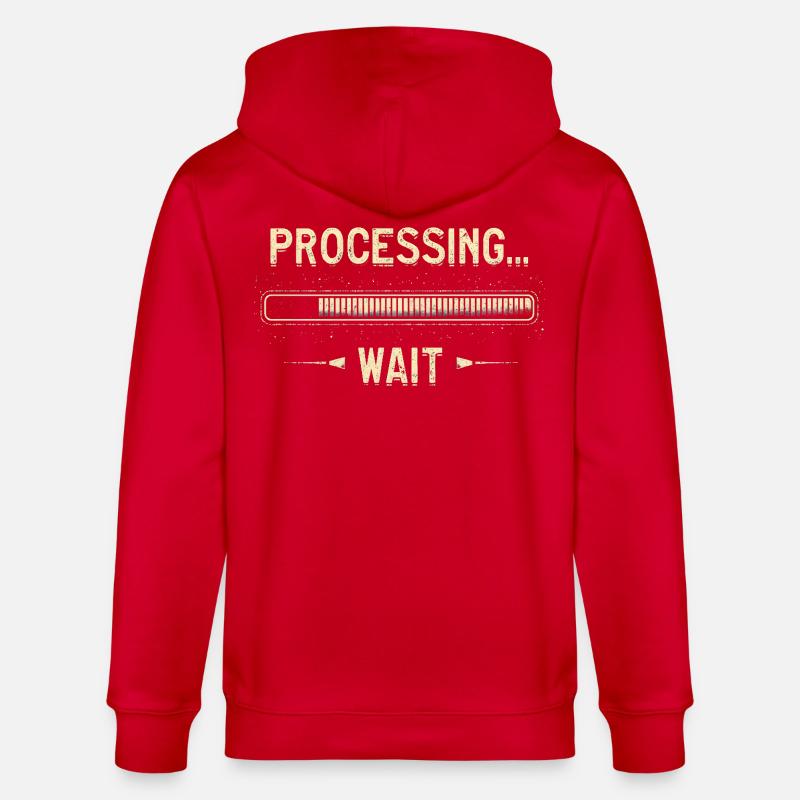 Processing... Please Wait - Stanley/Stella CULTIVATOR  Unisex Organic Hooded Jacket - red