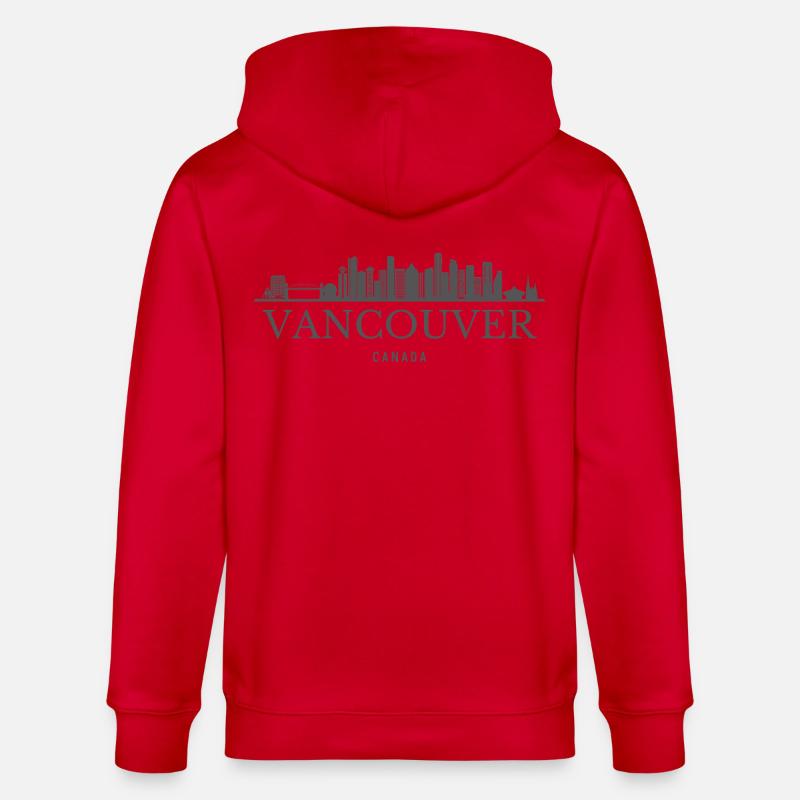 Vancouver Canada, silhouette de Vancouver - Veste à capuche bio CULTIVATOR Stanley/Stella Unisexe - rouge