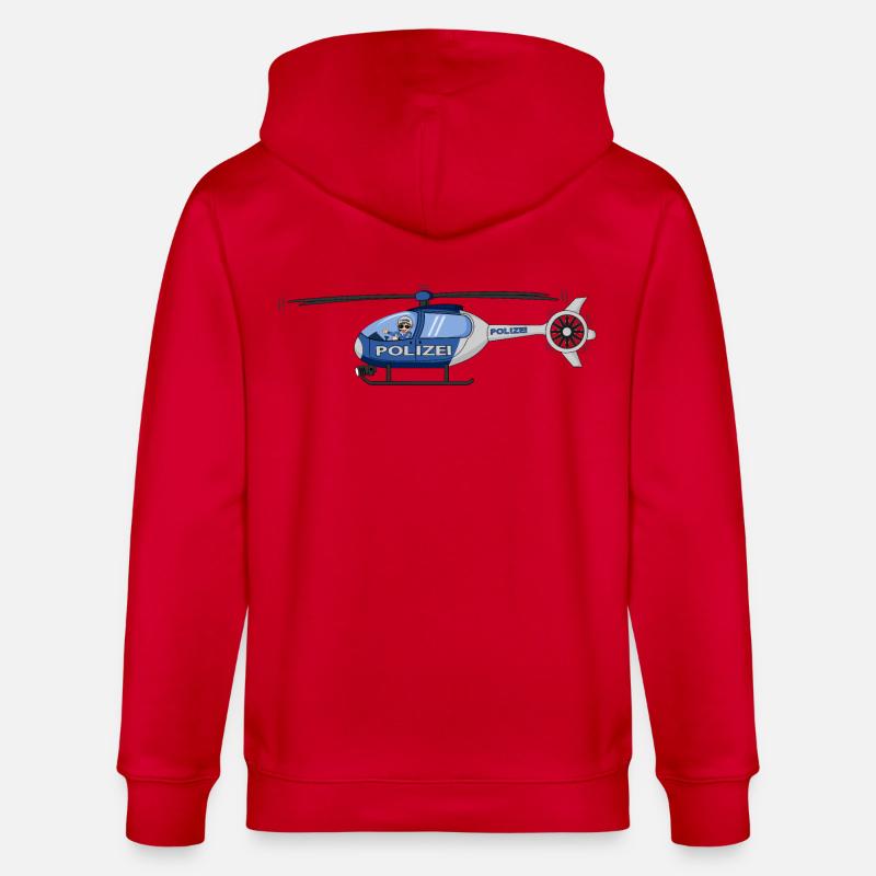 Polizei Hubschrauber Pilot - Stanley/Stella Unisex Bio-Kapuzenjacke CULTIVATOR  - Rot