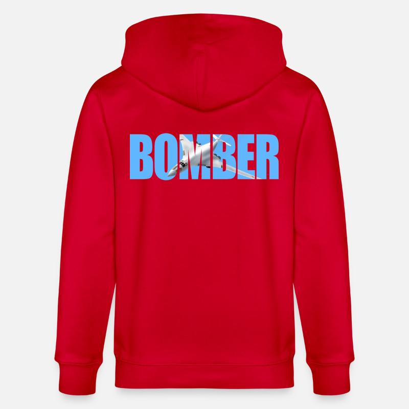 Bomber Tu-160 - Stanley/Stella CULTIVATOR  Unisex Organic Hooded Jacket - red