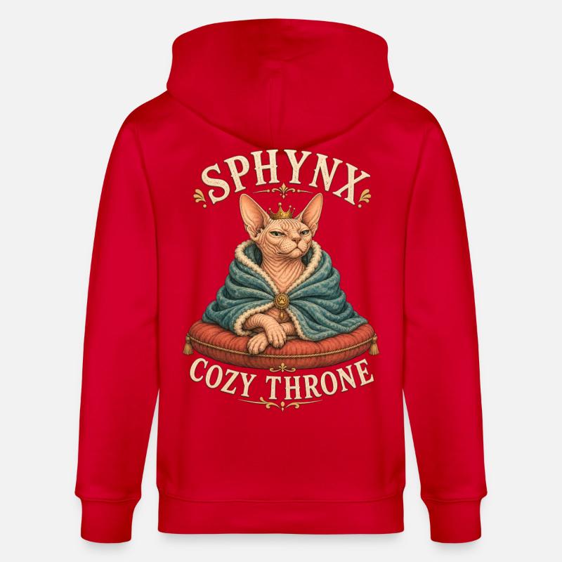 SPHYNX TRÔNE DOUILLET Chat - Veste à capuche bio CULTIVATOR Stanley/Stella Unisexe - rouge