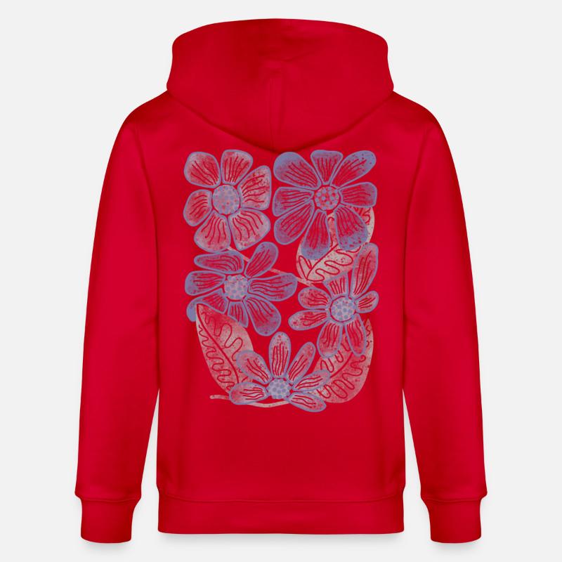 Imprimé floral Lavender Bloom - Veste à capuche bio CULTIVATOR Stanley/Stella Unisexe - rouge