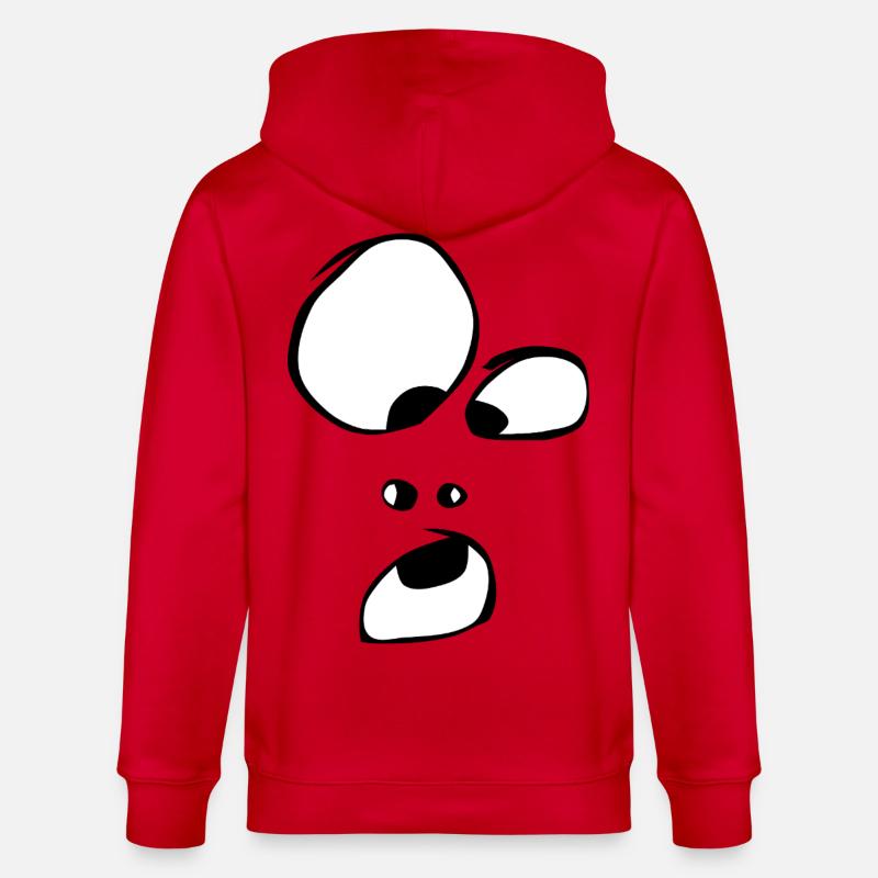 oho ! Gesicht Geist Gespenst Halloween Comic - Stanley/Stella Unisex Bio-Kapuzenjacke CULTIVATOR  - Rot